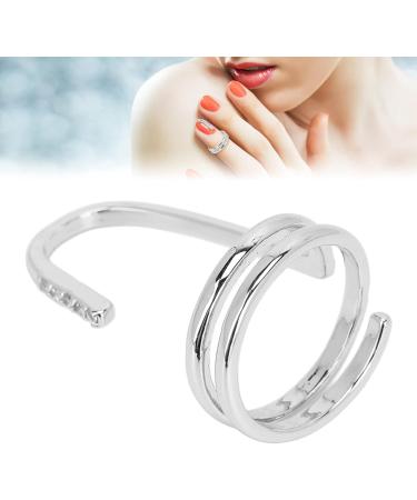TYCIONG Decorative Nail Ring Fashion Fingertip Jewelry Nail Art Ring Ladies Wearing Nail Accessories (3050 platinum) - Buy Online on SooperMarket.com