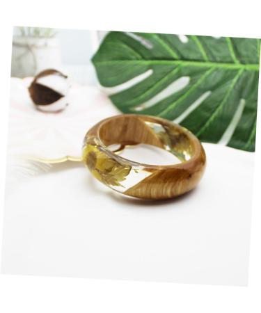 TENDYCOCO 2 Pcs Flower Bracelet Gemstone Bracelets Wood Bracelet Hawaiian Bracelet Friendship Bracelets Resin Bangle Bracelet Clear Bracelet Bangle Clear Epoxy European and American Jewelry 6.4X2.3CMx2pcs As Shownx2pcs - Buy Online on SooperMarket.com