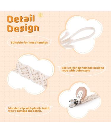 Symbolife Boho Handmade Pacifier Clip for Boys Girls | Braided Baby Holder Leash with Wooden Clips | Unisex Baby Shower Gift - Pattern 2 - Buy Online on SooperMarket.com