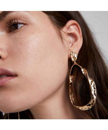 FXmimior Fashion Women Earrings Gold Bar Shapped Earrings for Xmas Hook Mesh Dangle Earrings Bright Jewelry