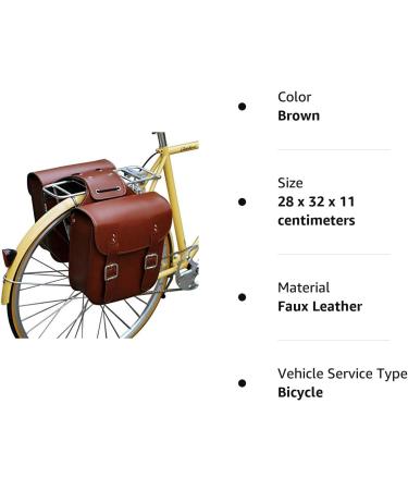 SENQI Retro Bicycle Rack Bag - Leather Rear Seatpost Bag for Vintage Bikes - Brown - Buy Online on SooperMarket.com