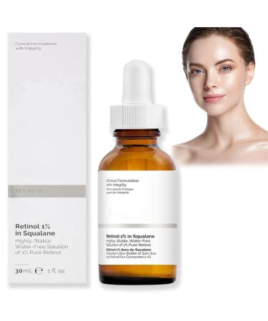 Retinol 1% in Squalane Facial Serum Retinol Serum for Face Face Serum for Women Hyaluronic Acid Serum for Face Anti Aging Serum for Face Retinol Serum Moisturiser Face for Fine Lines Skincare Serum