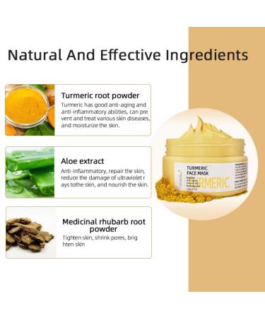 Turmeric Vitamin C Clay Mask - 4oz Facial Mask for Dark Spots, Acne, and Oil Control - Buy Online on SooperMarket.com
