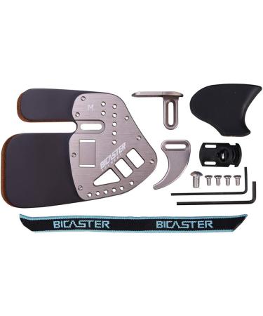 Bicaster Archery Finger Tab - Genuine Leather & Aluminum Plate, Adjustable Finger Guard for Recurve Bow - Large Size - Silver - Buy Online on SooperMarket.com