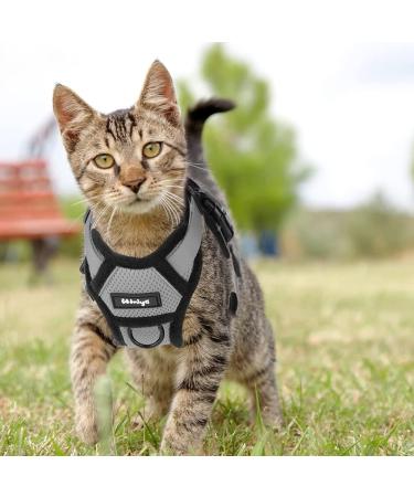 Breakproof Cat Leash Set & Adjustable Soft Kitten Vest | Reflective Stripes | Gray Small Cat Dishes | Ideal for Small Kittens - Buy Online on SooperMarket.com