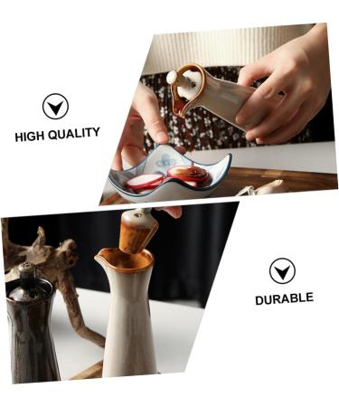 Zerodeko Condiment Bottles Kitchen Gadget Kitchen Things Condiment Canister Soy Sauce Can Kitchen Sauce Holder Liquid Condiment Dispenser Jug for Oil Vinegar Cruet Syrup Ceramics Olive Oil 5X15CM Beige - Buy Online on SooperMarket.com