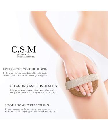 CSM Body Brush - Exfoliating Boar Hair Brush for Soft Skin, Improved Circulation & Acne Reduction - Buy Online on SooperMarket.com