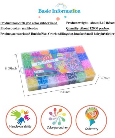 Kayzyue Rubber Band Bracelet Kit - DIY Loom Bracelet Making Kit with 12000 pcs, Charms, Y-Looms, Crochet Hooks, and S-Clips - Buy Online on SooperMarket.com