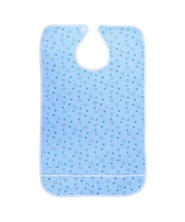 4 Types High Temperature Resistance No Deformation Pratical Dining Aid Bib Bib Apron Catch Food Leaking Soup for Adult the Elderly(27*17*2cm-Flower blue)