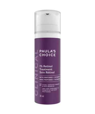 Paula's Choice CLINICAL 1% Retinol Treatment Cream with Peptides Vitamin C & Licorice Extract Anti-Aging Treatment for Wrinkles & Loss of Firmness Fragrance-Free & Paraben-Free 30 mL