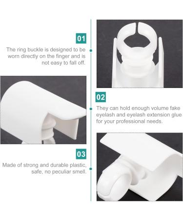 KALLORY 10pcs Extension Finger Glue for Rest Tool Supplies Ring Plastic Cups Eyelash Cup Grafting Holder 5.5X4.5X2.8CM - Buy Online on SooperMarket.com