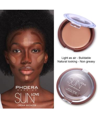 Phoera Sun Love Cream Bronzer - Natural Looking Matte Sun-Kissed Glow - Sweat Resistant - Aquapurity (203 Sunset) - Buy Online on SooperMarket.com