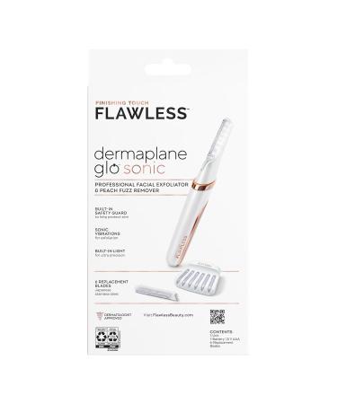 Buy Finishing Touch Flawless Dermaplane Glo - Sonic Lighted Exfoliator & Razor for Facial Hair Removal | 6 Replacement Heads | International Shipping Available - Buy Online on SooperMarket.com
