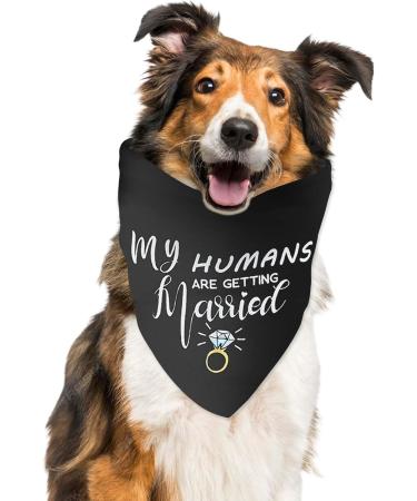 WLLHYF My Humans are Getting Married She Said Yes Dog Bandana Pets Scarf Triangle Bibs Kerchief Set Wedding Photo Prop Decoration Pet Costume Accessories for Dog Lovers Small Medium Large Dogs Cats - Buy Online on SooperMarket.com