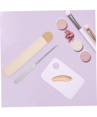 Buy 1 Set Cosmetic Mixing Palette & Tools - Foundation Mixing Tray & Spatula (17.5x15cm) - International Shipping Available - Buy Online on SooperMarket.com
