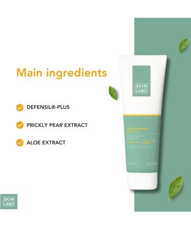 SkinLabo - After-Sun Repair Body Lotion Repairs and Soothes Skin Moisturising Action Light Texture with Defensil-Plus Prickly Pear Extract - 250 ml - Buy Online on SooperMarket.com