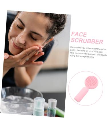 FOYTOKI Silicone Face Brush Silicone Facial Brush Face Scrubber Exfoliator Brush Exfoliate for Face Scrubber Facial Exfoliator Brush Face Silicone Scrubber Silicone Scrubber for Face 11x5cm Pink - Buy Online on SooperMarket.com