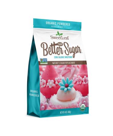 SweetLeaf Organic Better Than Sugar, Stevia Blend for Frosting Powdered Sweetener, 14 Oz 14 Ounce (Pack of 1) for Frosting