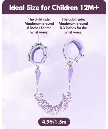 LilKisThk Child Leash Backpack 2 Pack - Toddler Safety Harness with Key Lock - Baby Anti Lost Wrist Links - Blue+Purple - Buy Online on SooperMarket.com