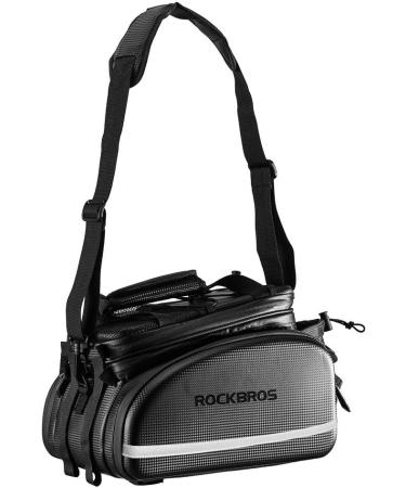 ROCKBROS Waterproof Carbon Leather Bike Rack Trunk Bag - Rear Seat Cargo Pannier Handbag - Buy Online on SooperMarket.com