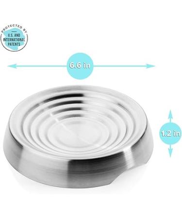 CatGuru Whisker Stress-Free Cat Food Bowl - Non-Slip Shallow Stainless Steel Dish - Buy Online on SooperMarket.com