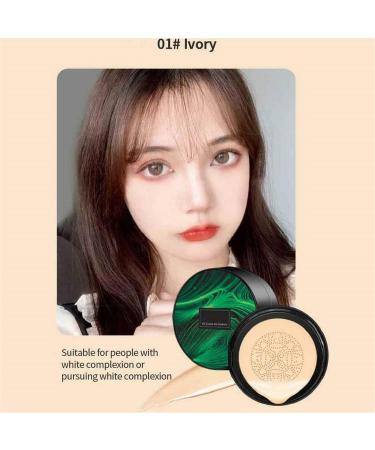 Air Cushion CC Cream - Long Lasting Mushroom Head Foundation | Bright Makeup Base with Sponge (2PCs) - International Shipping - Buy Online on SooperMarket.com