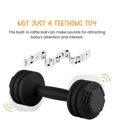 Silicone Baby Dumbbell Teether Weight Rattle Toy - Perfect Gift for Boys and Girls - Buy Online on SooperMarket.com