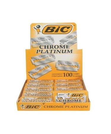 100 Bic Chrome Platinum Double Edge Razor Blades