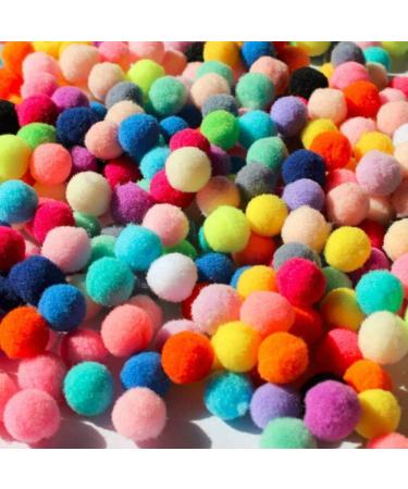 Akusety 3300 Pieces 1cm Assorted Pompoms Multicolor Arts and Crafts Fuzzy Pom Poms Balls for Hobby Supplies