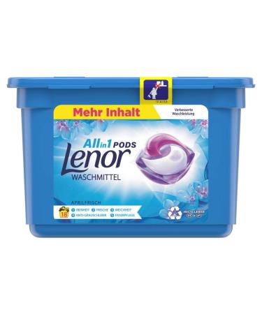 Lenor Detergent Pods All-in-1 Lenor April Fresh with the scent of spring flowers 18 wash loads 18 wash loads (1 pack)