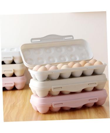 KOMBIUDA 2pcs 12 Mustard Egg Holder for Fridge Eggs Organic Refrigerator Egg Holder Storage Box Plant Avocado Khaki 30X11cm - Buy Online on SooperMarket.com