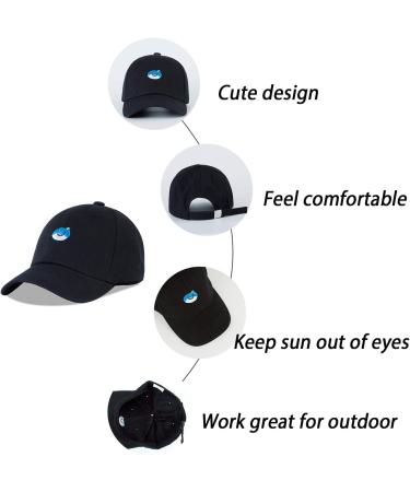 LANGZHEN Kids Cotton Baseball Cap Hat | Adjustable Sun Hat for Boys & Girls 2-4 Years | Embroidered Black - Buy Online on SooperMarket.com