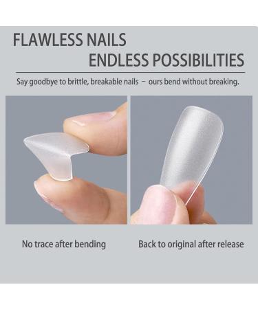 240PCS Transparent Soft Gel Full Cover Nail Tips Kit for Salon Quality Nail Extensions - Short Trapezoid Shape - 12 Sizes - DIY at Home - Buy Online on SooperMarket.com
