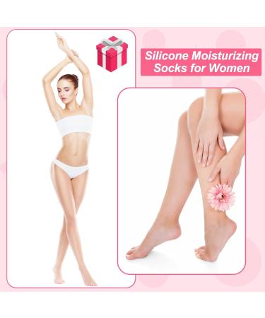 BUSOHA Silicone Socks for Dry Cracked Feet - 3 Pairs Moisturizing Foot Spa Socks for Women in 3 Colors - Buy Online on SooperMarket.com