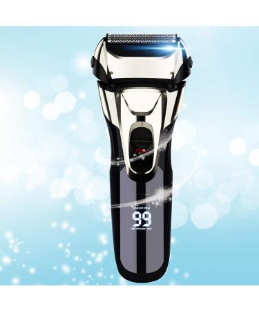 Vifycim Electric Razor for Men, Electric Shavers Dry Wet Waterproof Mens Foil Shaver, Facial Cordless Shaver Travel Usb Rechargeable with Pop-up Trimmer Led Display for Shaving Husband Dad