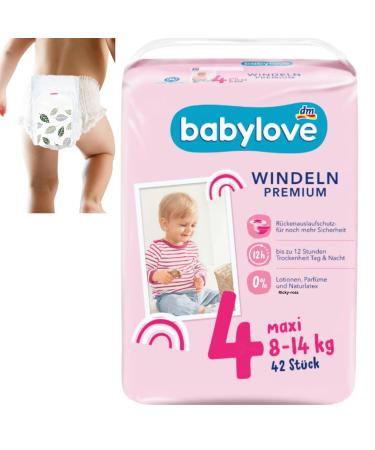 babylove diapers premium size 4 maxi 7-18kg 1 x 42 pieces 42 pieces (1 pack)
