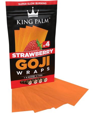 King Palm Goji Berry 4 x Strawberry Wraps Cones Pre Rolls Papers - 4 - Model-X Tips (Strawberry) - Buy Online on SooperMarket.com