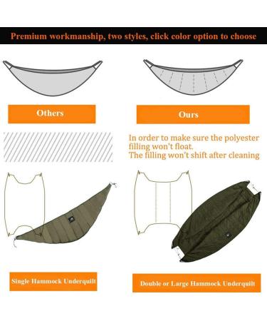 AYAMAYA Hammock Underquilt - Full Length Winter Insulation Blanket for Double Hammock - Dark Green - Buy Online on SooperMarket.com