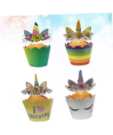 Warmhm Cake Decorations 96pcs Paper Cups Decorate Cake Unicorn Cupcake Wrappers - Buy Online on SooperMarket.com