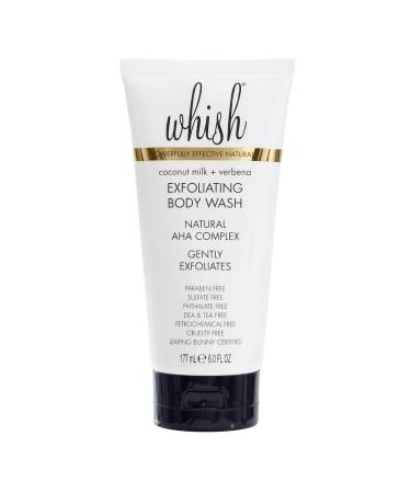 Whish Coconut Milk Exfoliating Body Wash - Alpha Hydroxy Exfoliating Body Wash  Provides Appearance of Even Skin Tone & a Brighter Clearer Complexion  Exfoliates Away Rough Dry Skin - 6fl oz