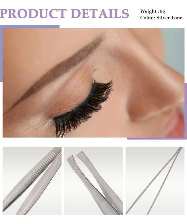 Yuuinnter Silver Tone Slanted Flat Tip Metal Hair Eyebrow Tweezer Cosmetic Tool for Lady - Buy Online on SooperMarket.com