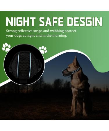 Breathable Muzzle for Large Dogs | Adjustable Reflective Dog Mask | XL Basket Muzzle to Prevent Biting & Chewing - Buy Online on SooperMarket.com