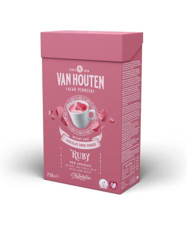 Van Houten RUBY Cocoa Chocolate Drink Powder 750 G - For Hot & Cold Drinks - Makes 22 Servings - Intense Fruitiness with Fresh Sour Notes - Caffeine-Free Vegetarian Non-GMO - Buy Online on SooperMarket.com
