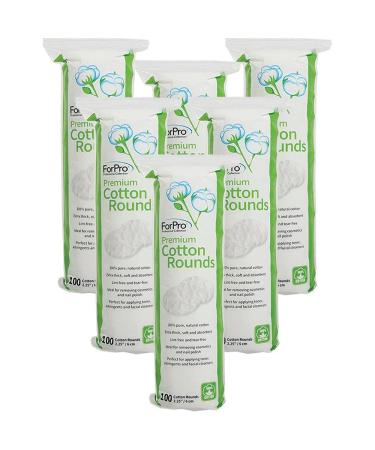 ForPro Premium Cotton Rounds, 100% Cotton, Non-Tearing, Lint-Free, for Cosmetic, Nail, and Personal Use, 2.25, 600-Count (Pack of 6-100 Cotton Rounds)