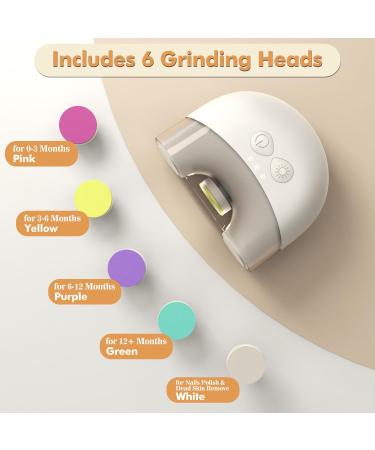Electric Baby Nail File with LED Light and USB Rechargeable, 6 Pads Included - Baby Nail Trimmer Kit for Newborns and Toddlers - Buy Online on SooperMarket.com