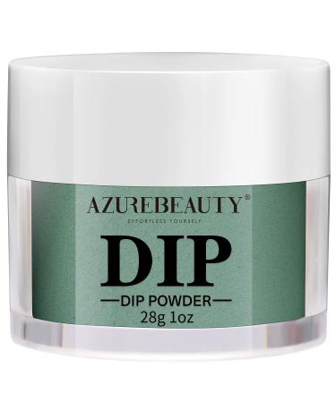 AZUREBEAUTY Dip Powder Dark Green Color, St. Patrick's Day Nail Dipping Powder French Nail Art Starter Manicure Salon DIY at Home, Odor-Free and Long-Lasting, No Need Nail Lamp Curing, 1 Oz / 28g