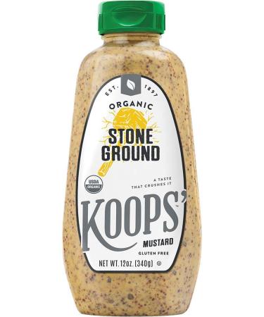 Koops Mustard Organic Stone Ground, 12 Ounce (Pack of 12)