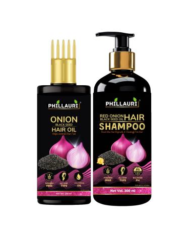 Red Onion Shampoo + Red Onion Hair Growth Oil For Hair Fall Control Combo for women and men