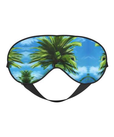 SSIMOO Summer Palm Tree Sleep Mask-Adjustable Breathable Fashionable Eye Mask for A Comfortable Sleep Experience Black