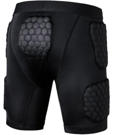 TUOY Padded Compression Shorts 5-Pads Football Girdle Hip Thigh Protector | Adult Medium Black - Buy Online on SooperMarket.com